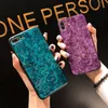 Glitter phone case para iphone 7 8 plus moda azul roxo shell padrão casos para iphone x 8 7 6 6 s além de tpu macio silicone tampa traseira