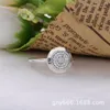 Groothandel-ontwerp authentieke 925 sterling zilveren ringen compatibel fit pandora sieraden met logo ronde schijf CZ verharde ring