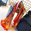 2019デザイナー格子縞のシルクスカーフ女性プリントソフトパシュミナフウラード女性ポンチョラップ品質ショールSjaal 180 90cm265d