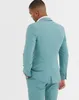 Vert menthe hommes costumes Slim Fit 3 pièces plage garçons d'honneur mariage Tuxedos pour hommes pointe revers formel bal costume veste Pan314U