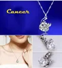 Twelve Constellation Silver Color Lovers Necklace 12 Zodiac Items Pendant Simple Clavicle Chain Pendant Without Chain