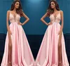 2019 Neue Ankunft Rosa Abendkleid Sexy Mit Schlitz Applikationen Urlaub Frauen Tragen Formale Party Abendkleid Nach Maß Plus Größe