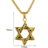 Religious Magen Star of David Pendants Necklace Gold Color Stainless Steel Hexagram Necklace WomenMen Iced Out Jewish Jewelry6525203