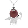 qimoshi Fée Tige Petit Ange Pendentif Collier Pierre Naturelle Adolescente Femelle Allégorie Guérison Gardien Cadeau 12 pièces