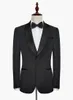 Skräddarsydda Svart Män Bröllop Tuxedos Embossing Groom Tuxedos Utmärkt Men Blazer 2 Piece Suit Prom / Dinner Jacket (Jacka + Byxor)