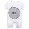 INS Baby rompers 100% Algodão infantil Menino Jumpsuits Jacquard Meninas Romper de manga curta roupa de escalada para crianças Cothing 3 Designs DHW2996