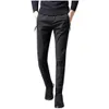 Pantalones para Hombre Pantalones Hombre moda Casual sólido recto Slim Pantalones Pantaloni Uomo cordón ropa de calle larga