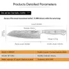 TURWHO 7 ''고품질 일본 요리사의 칼 VG-10 고기 과일 야채 부엌 칼 다마스커스 강철 산 토쿠 나이프 프로 딜링