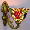 Tiffany Style Single Head Glass Wall Lamps Bar Club Aisle Balcony Wall-Lighting American Coloured Grape Decoration TF064