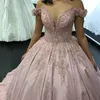 Robes de bal à l'épaule robe de Quinceanera 2023 broderie perlée dos nu robes de graduation pas cher robe de bal 6e année pour Sweet 16