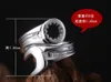 Fashion Vintage Retro Men Biker Ring Band Rings Spanner Curved Mechanic Wrench Tool Stainless Steel Heavy Hip Hop Vinatge Styles