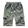 Mäns byxor Mens Sommar Shorts Bomull Verktyg Lös Stor Storlek Casual Trousers Fashion Drawstring Fitness Pocket Design