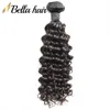 Необработанные человеческие пакеты волос девственницы 10 "-28" индийские наращивания волос двойной уток натуральный цвет глубокая волна Bella волос
