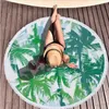 Hot Comfortable and soft plant blanket microfiber printed round Bath towel Polyester beach towels shawl cushion belt tassel 150cm T10I004