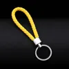 41 kleuren PU lederen gevlochten geweven sleutelhanger touw ringen fit diy cirkel hanger sleutelhangers houder auto sleutelhangers sieraden accessoires in bulk