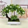 Sztuczne Zielone Rośliny Bonsai Plastikowe Fałszywe Kwiaty Małe Drzewne Doniczkowe Ozdoby Doniczkowe Doniczkowe Dekoracje Ogrodowe Stół Domowy 528411