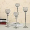 Europe Wedding Crystal Tealight Candle Holders Wedding Dining Table Centerpieces Metal Candlesticks Candle Stand Wedding Decoration