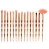 I StockProfessional 15pcsset Unicorn Makeup Borsts Set Foundation Blandning Pulverkontur Concealer Blush Cosmetic Brush7534343