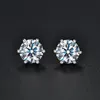 925 Silver 0.5/1ct D earring color Moissanite VVS Fine Jewelry Diamond Stud Earring With national certificate for Women Gift