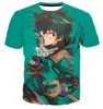 Neue modische Damen/Herren Anmie My Hero Academia lustiges T-Shirt mit 3D-Druck + Jogginghose, lässige Trainingsanzüge