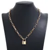 Nieuwe Mode Luxe Designer Overdreven Big Chain Lock Hanger Choker Verklaring Ketting voor Dames Goud Zilver