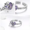 Whole Key Adjustable Finger Rings Purple Crystal Romantic Beauty Girl Women Wedding Anniversary Party Birthday Gift Jewelry4239518