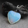 Fashion Heart Opal Rock Natural Stone Quartz Crystal Healing Chakra Stone Pendant Necklace Jewelry