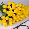 Tulipas de látex Artificial PU Flor bouquet Real toque flores Para Casa decoração de Casamento Flores Decorativas 11 Cores Opção