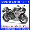 Wtryskowy połysk Srebrzysty Hot Ciało dla Yamaha YZF 1000 YZF R 1 YZF1000 YZF R1 13 14 242HM.32 YZF-1000 YZF-R1 YZFR1 2013 2014 Pełny zestaw do błonnika