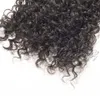 Peruvian Hair Cuticle Aligned Natural Color Full Head Virgin 100g Kund anpassad Kinky Curly Clip i hårförlängning