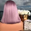 Wigs sint￩ticos retos de Bobo Mulheres Purple Short Hair Hair Wave