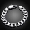 6-12 MM catena di fascino 925 bracciale in argento sterling donna Uomo elegante gioielleria raffinata festa di nozze regali di tendenza della moda all'ingrosso