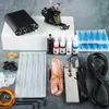 Tatueringssats 20 Färger Inks 8 Wrap Coils Machines Grips Needles Power Supply Tattoo Kit för nybörjare Tillbehör SET7984348