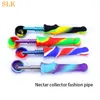 10 popular color silicone bongs oil rig silicone glass oil burner pipe kit oil rig glass bong hookah hose dry herb hand pipe