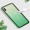 Gradiente rampa caso do iPhone de vidro 9H transparente, anti-queda, caso de telefone celular de proteção fresco e ultra-fino iPhone x xr xsmax