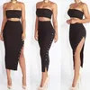 Высокая талия женщин Весна Трикотажная юбка Мода Sexy High Split Summer Slim Fit Maxi Длинные юбки для женщин Streetwear