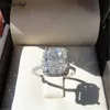 choucong Dazzling Promise Ring 925 sterling Silver Kudde cut 3ct Diamond cz Charm Bröllopsringar Ringar För Kvinnor Smycken