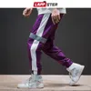 Lappster Homens Hip Hop Corredores Reflexivos 2019 Mens Moda Coreano Sweatpants Streetwear Lado Casal Listrado Calças Plus Size Y19073001