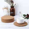 100 sztuk / partia Naturalna filiżanka kawy mata okrągłe drewno odporne na ciepło korku Cork Coaster Mat Herbata Drink Pad Table Decor Hurtownie LX8821