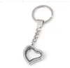 30*8mm DIY Key Chain Accessories Rhinestone Crooked Heart Glass Floating Locket Keychain Key Ring Fit Pictures Floating Charms