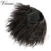 Indien Vierge Naturel Noir Cheveux 4A 8 à 22 pouces 120 g Élastique Bande Cravates Cordon Afro Kinky Curly Remy Human Hair Ponytail