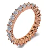 De uma única linha anel de diamante rosa feminino anéis de ouro cauda-Fashion-boom vendendo