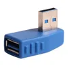 USB 3.0 Tipo A Adaptador macho para fêmea Conector angular de 90 graus Plugue conversor Cor azul para computador PC laptop