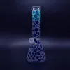 Im Dunkeln leuchtende Becherbong, 11 Zoll, 5 mm, neues Design, Glas-Wasserpfeife, coole Handbemalung, Dab Rig, Bohrinsel