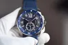 Mentille de calibre de luxe Top Watch Gift High Quality Mouvement automatique montre mécanique Sports Blue et Black Rubber Homme Watches2420195
