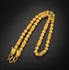 2019 new sand golden copper gilded beads faucet necklace men sand gold hollow chain