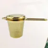 Roestvrijstalen gouden theezeef vouwbare opvouwbare thee-infuser mand voor theepot cupaturale groothandel