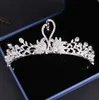 Cristais de prata encantadores Conjuntos de jóias nupciais 3 peças Ternos Colar Brincos Tiaras / Coroas Acessórios nupciais Conjuntos de jóias T307720