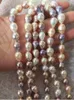 Env￭o Gratis Hermosa 13-14KMM Barroco Multicolor Collar de Perlas de 22 Pulgadas 14 K