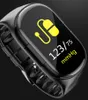 M1 Binaural Smart Bracelet Color Screen Wireless Bluetooth 5.0 Headphones 2-in-1 Step Heart Rate Blood Pressure Monitoring Exercise